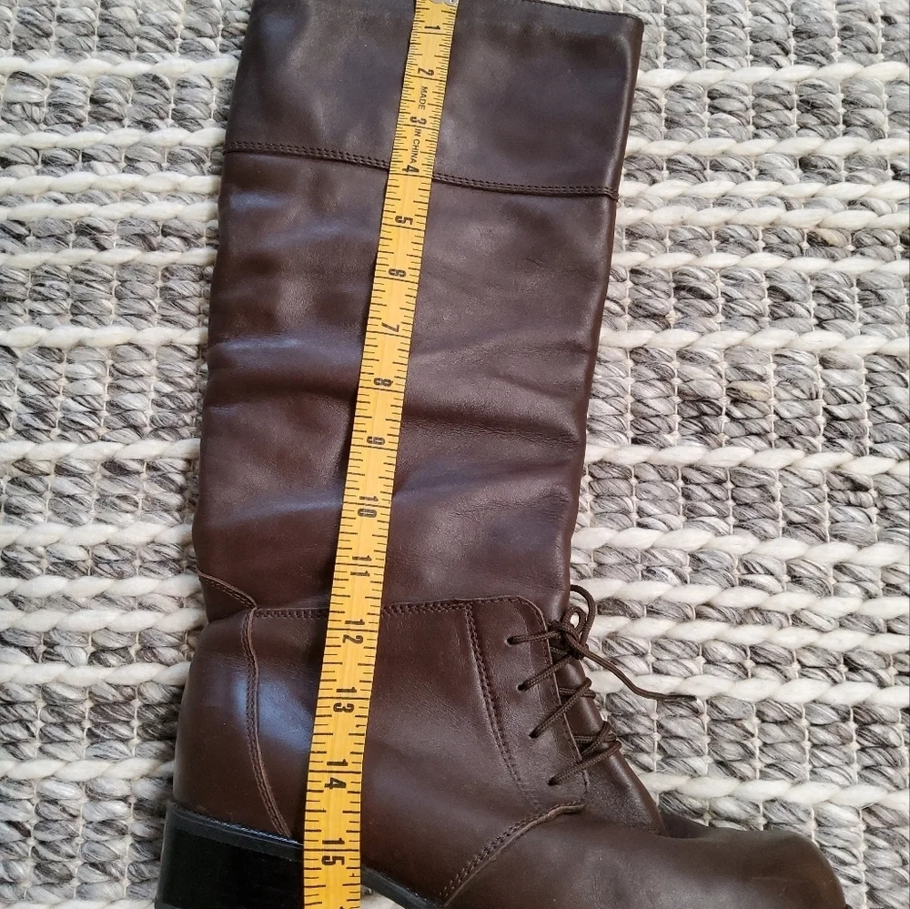 Blondo Brown Leather Lace-Up Riding Boots Size 8,5